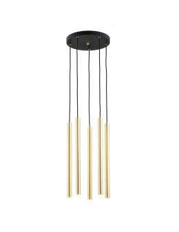 Argon SICILIA PLUS lampa wisząca 5 pł. 5x6W (max) mosiądz czarny struktura 2144