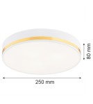 Round Plafonds - Argon AMORE plafond 2 fl. small 2x15W (max) white structure with gold stripe 7034 - product 8