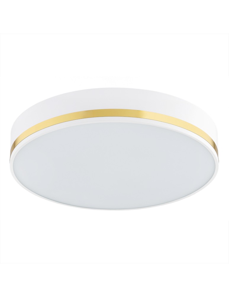 Round Plafonds - Argon AMORE plafond 2 fl. medium 2x15W (max) white structure with gold stripe 7035 - product kolory-swiatla.pl 2