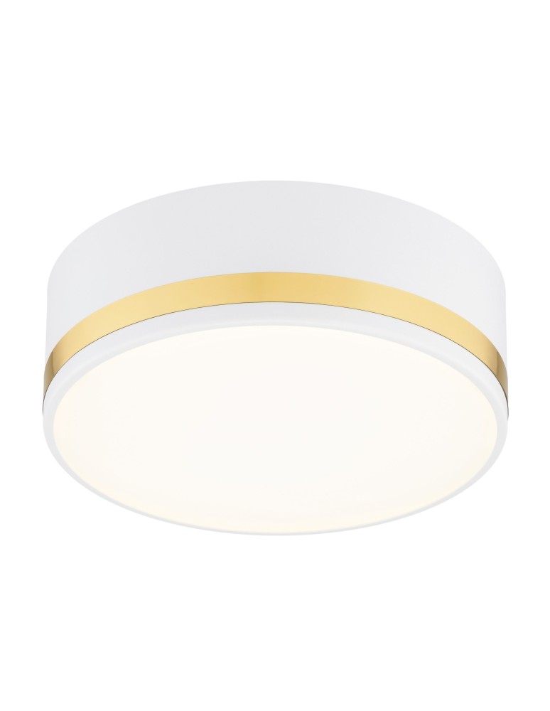 Round Plafonds - Argon AMORE plafond 2 fl. medium 2x15W (max) white structure with gold stripe 7035 - product kolory-swiatla.pl 4