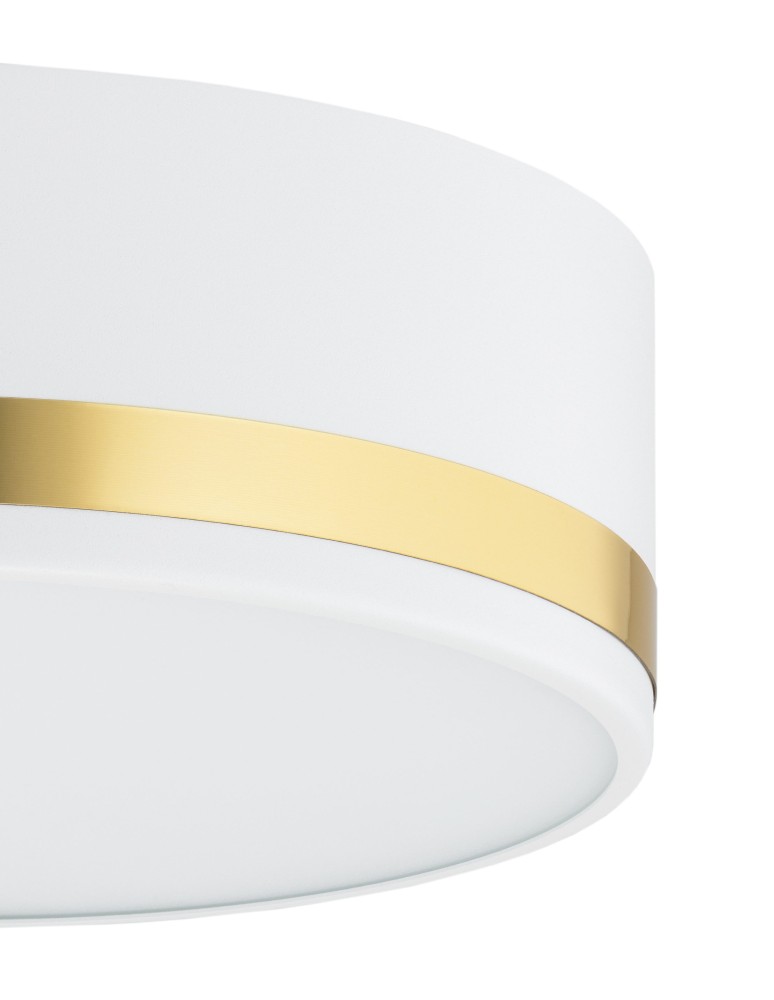 Round Plafonds - Argon AMORE plafond 2 fl. medium 2x15W (max) white structure with gold stripe 7035 - product kolory-swiatla.pl 5