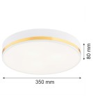 Round Plafonds - Argon AMORE plafond 2 fl. medium 2x15W (max) white structure with gold stripe 7035 - product 8