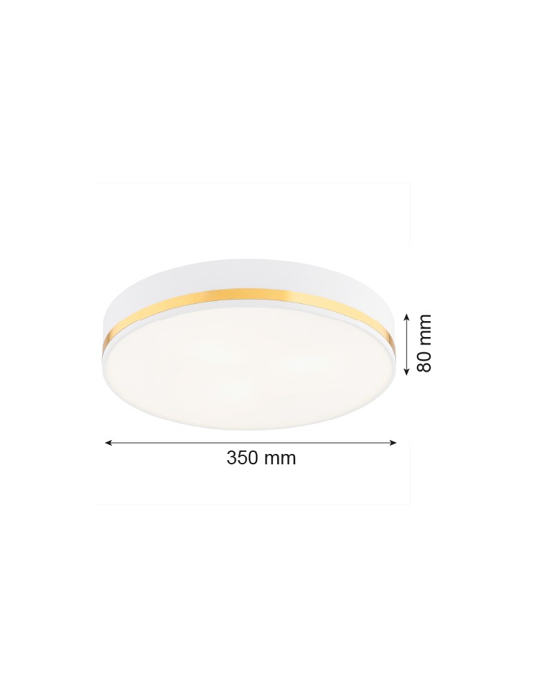 Round Plafonds - Argon AMORE plafond 2 fl. medium 2x15W (max) white structure with gold stripe 7035 - product kolory-swiatla.pl 8