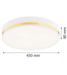 Round Plafonds - Argon AMORE plafond 3 fl. large 3x15W (max) white structure with gold stripe 6138 - product 6