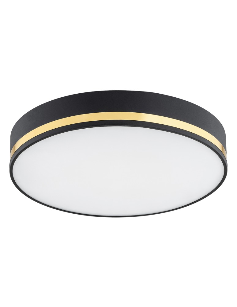 Round Plafonds - Argon AMORE plafond 2 fl. small 2x15W (max) black structure with gold stripe 7040 - product kolory-swiatla.pl 3