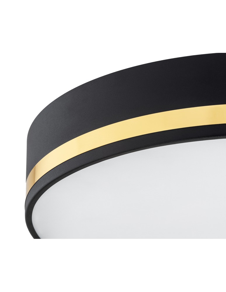 Round Plafonds - Argon AMORE plafond 2 fl. small 2x15W (max) black structure with gold stripe 7040 - product kolory-swiatla.pl 4