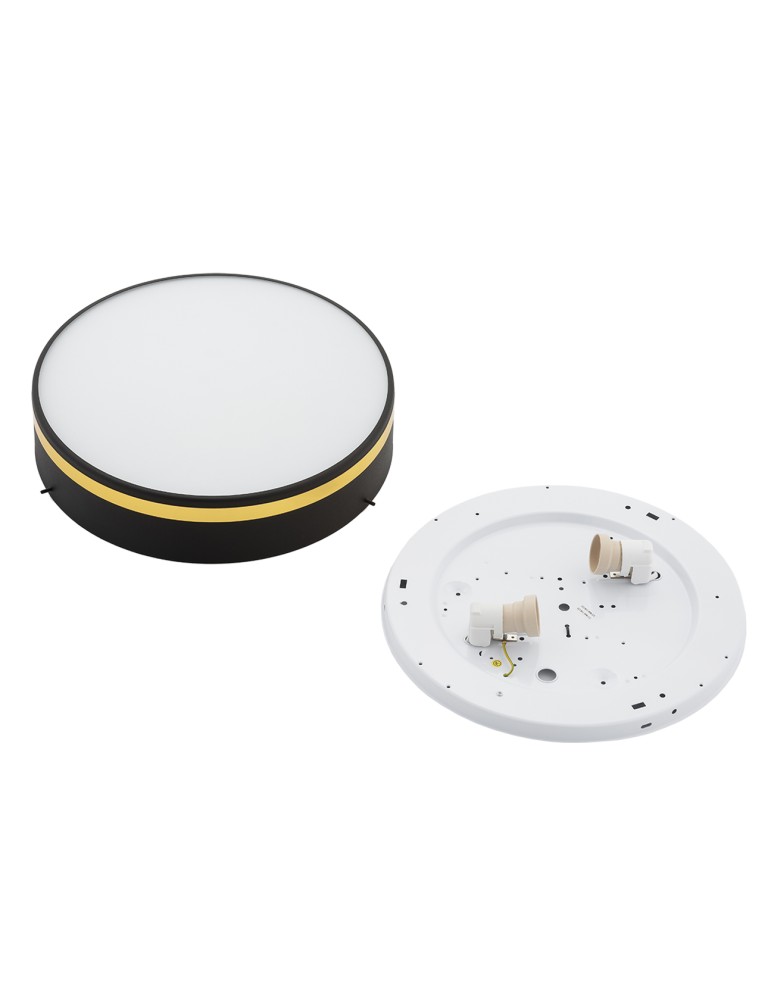 Round Plafonds - Argon AMORE plafond 2 fl. small 2x15W (max) black structure with gold stripe 7040 - product kolory-swiatla.pl 5