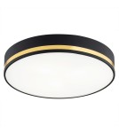Round Plafonds - Argon AMORE plafond 2 fl. medium 2x15W (max) black structure with gold stripe 7041 - product 1