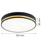Round Plafonds - Argon AMORE plafond 2 fl. medium 2x15W (max) black structure with gold stripe 7041 - product 6