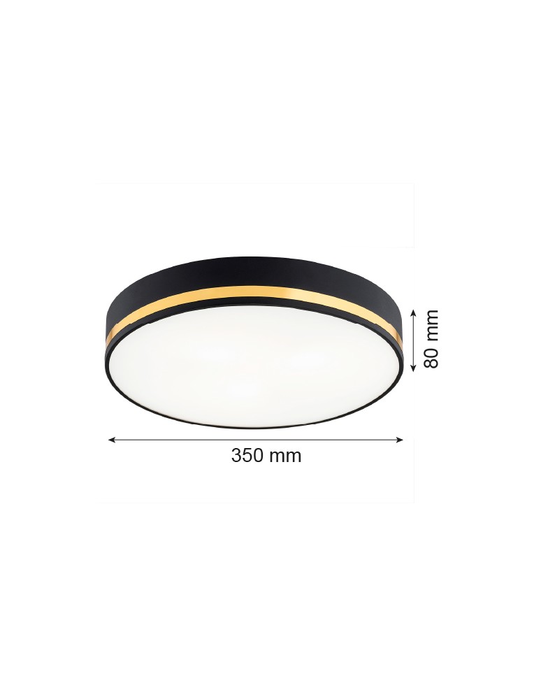 Round Plafonds - Argon AMORE plafond 2 fl. medium 2x15W (max) black structure with gold stripe 7041 - product kolory-swiatla.pl 6
