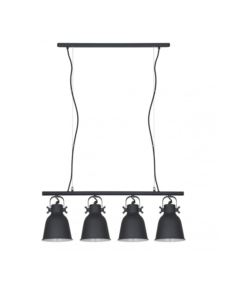 Loft pendant lamps - ITALUX Lavare Pendant Black 4xE27 MD-HN82608-4-BK+WH - product kolory-swiatla.pl 1