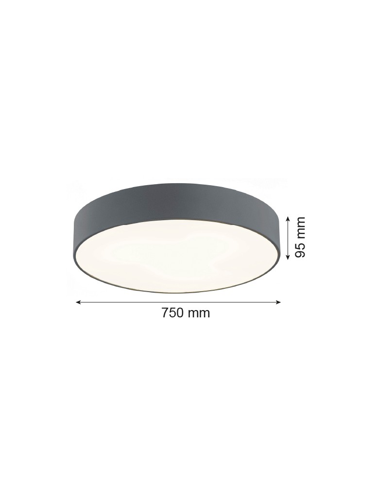 Round ceiling lamps - Argon DARLING plafond 6 fl. XXL 6x15W (max) dark grey structure 2535 - product kolory-swiatla.pl 4