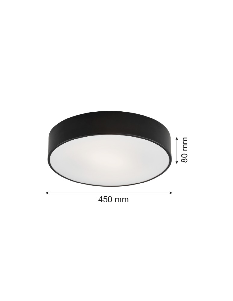 Round Plafonds - Argon DARLING plafond 3 fl. large 3x15W (max) black structure 1186 - product kolory-swiatla.pl 8