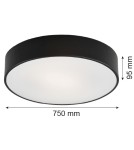 Large Plafonds - Argon DARLING plafond 6 fl. XXL 6x15W (max) black structure 2536 - product 4