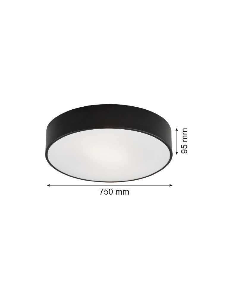 Large Plafonds - Argon DARLING plafond 6 fl. XXL 6x15W (max) black structure 2536 - product kolory-swiatla.pl 4