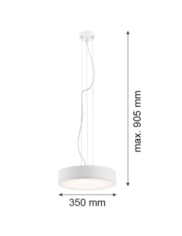 Argon DARLING LED lampa wisząca mała 1 pł. led 1x32W biały struktura 3349 - produkt 2