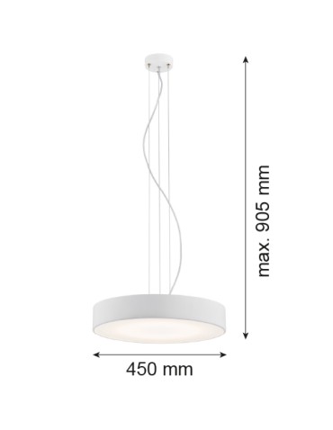 Argon DARLING LED lampa wisząca duża 1 pł. led 1x42W biały struktura 3351 - produkt 2