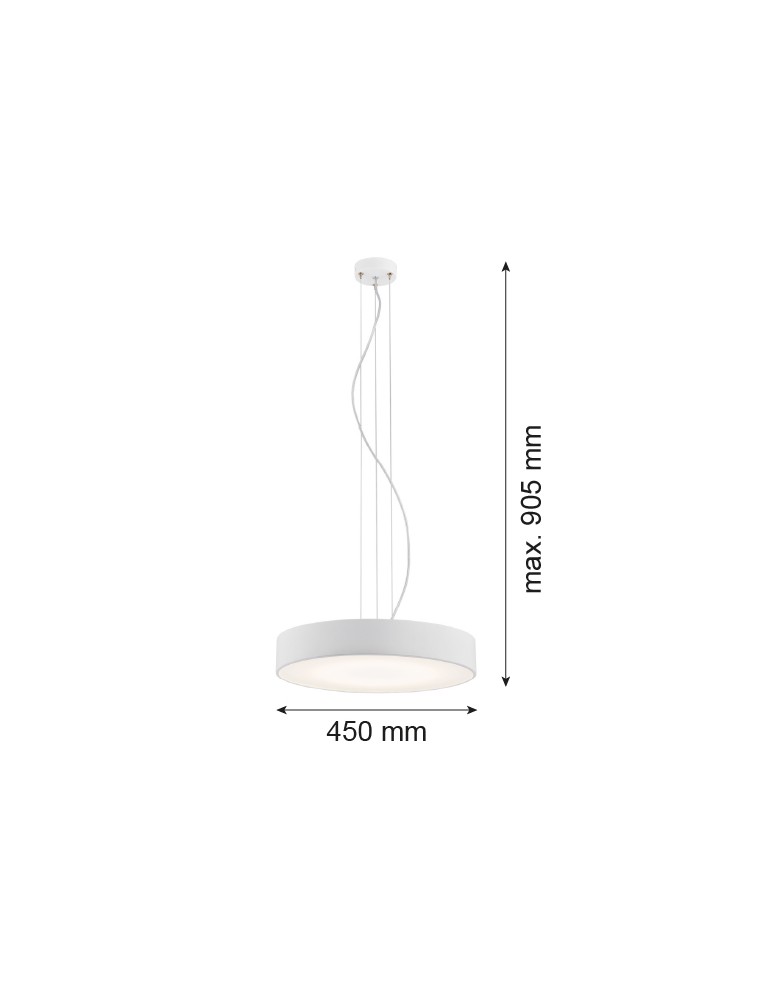 Pendant lamps - Argon DARLING LED pendant lamp large 1 pł. led 1x42W white structure 3351 - product kolory-swiatla.pl 2