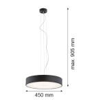 Argon DARLING LED lampa wisząca duża 1 pł. led 1x42W czarny struktura 3352