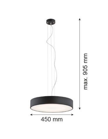 Argon DARLING LED pendant lamp large 1 pł. led 1x42W black structure 3352 - product 2
