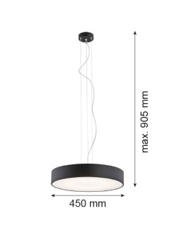 Argon DARLING LED lampa wisząca duża 1 pł. led 1x42W czarny struktura 3352 - produkt 2