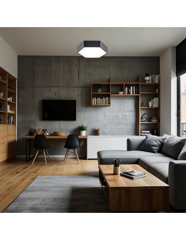 Argon ARIZONA plafond 1 fl. large 22.5W black structure 3823 - product 2