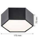 LED Plafonds - Argon ARIZONA plafond 1 fl. small 9W black structure 3824 - product 8