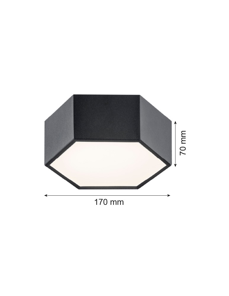 LED Plafonds - Argon ARIZONA plafond 1 fl. small 9W black structure 3824 - product kolory-swiatla.pl 8