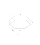 Geometric plafonds - Argon ARIZONA plafond 1 fl. large 22.5W white structure 3827 - product 6