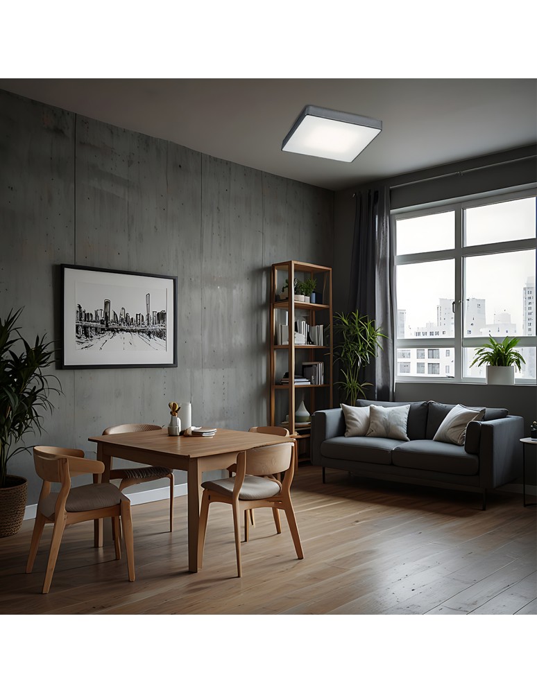 Square plafonds - Argon ONTARIO plafond 2 fl. small 2x15W (max) dark grey structure 653 - product kolory-swiatla.pl 2