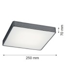 Square plafonds - Argon ONTARIO plafond 2 fl. small 2x15W (max) dark grey structure 653 - product 3