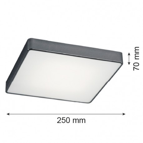 Argon ONTARIO plafon 2 pł. mały 2x15W (max) ciemno-szary struktura 653