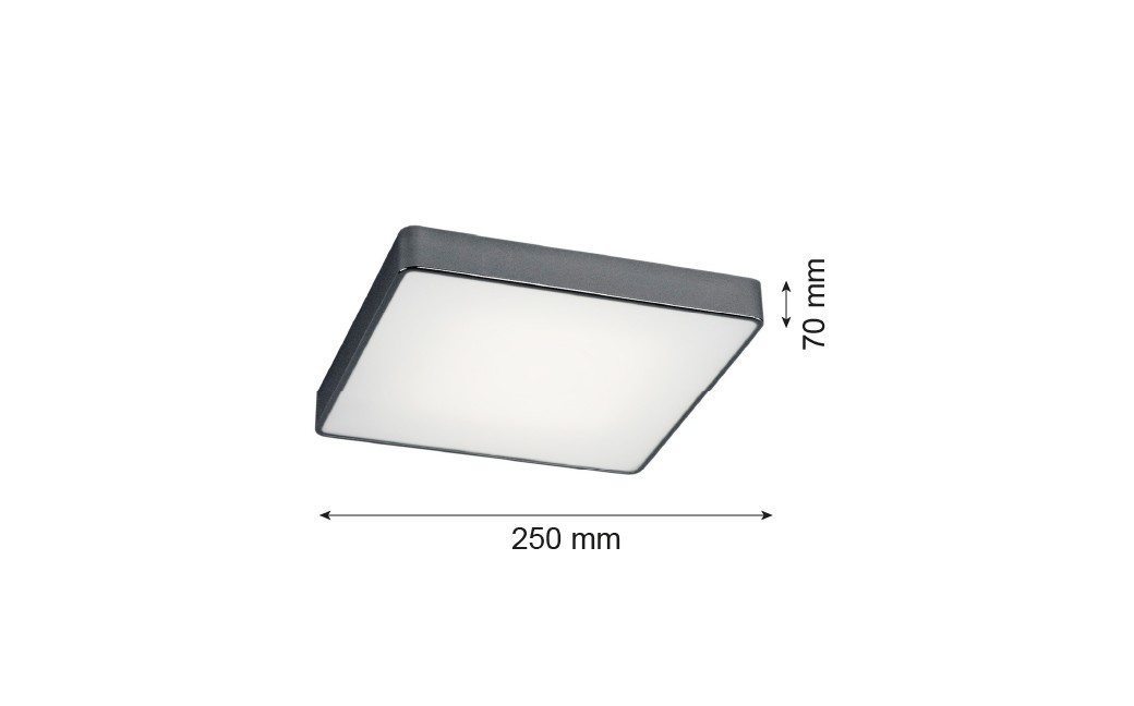 Argon ONTARIO plafon 2 pł. mały 2x15W (max) ciemno-szary struktura 653