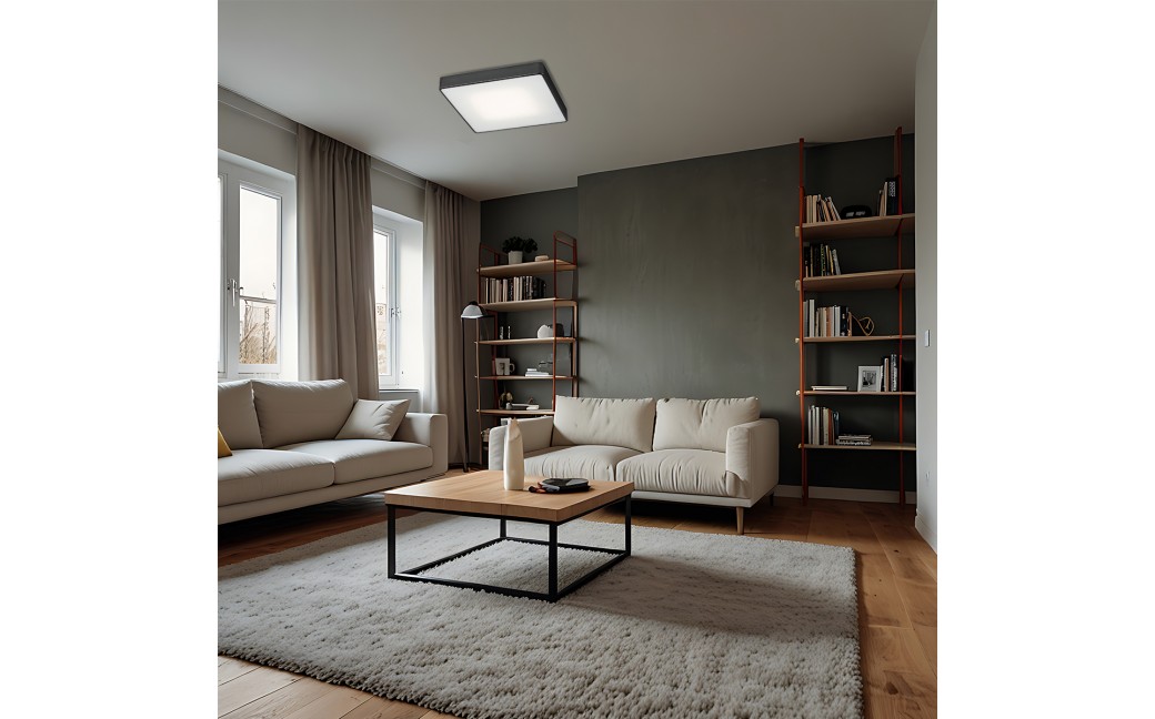 Argon ONTARIO plafon 4 pł. duży 4x15W (max) czarny struktura 1577