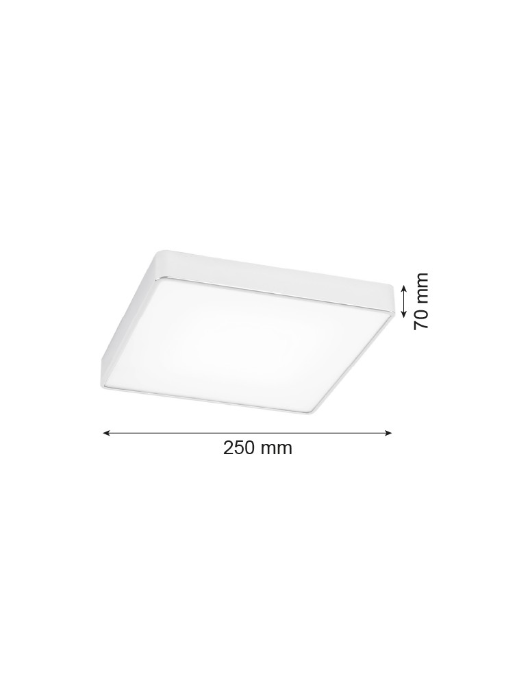Square plafonds - Argon ONTARIO LED plafond small led 1x18.5W white structure 3572 - product kolory-swiatla.pl 3