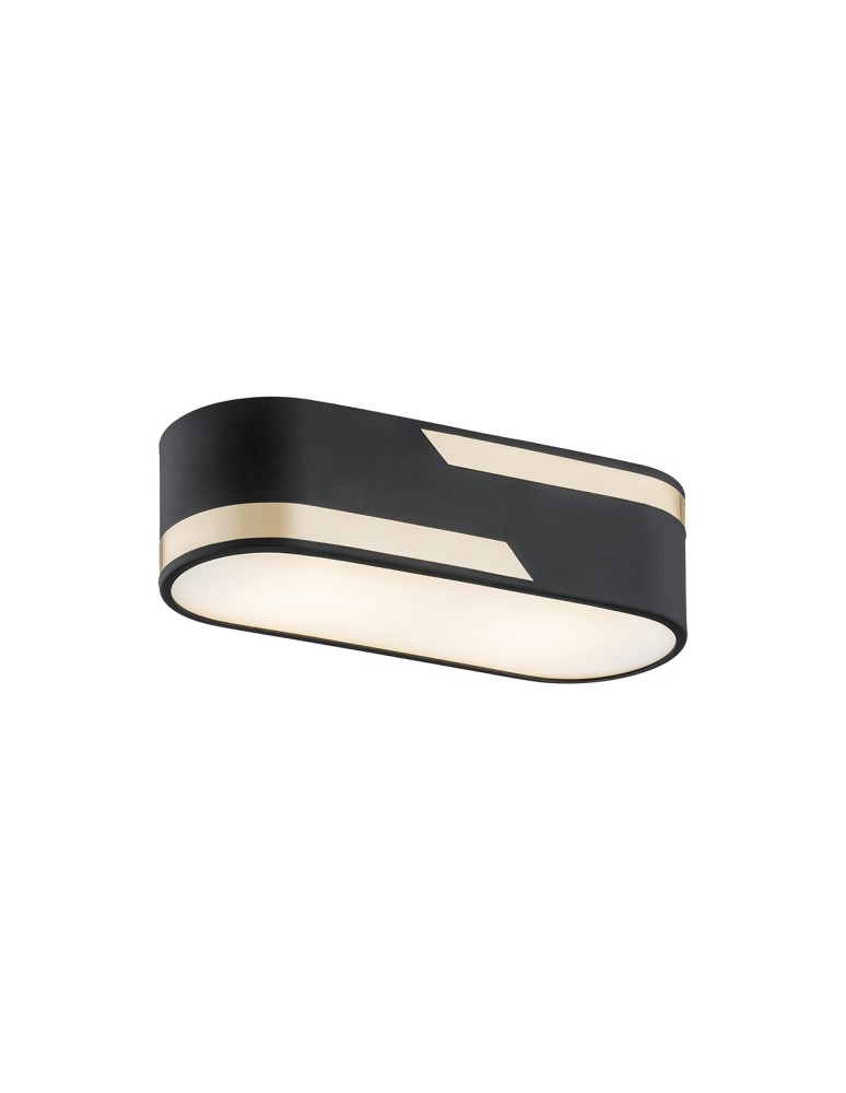 Modern ceiling lamps - Argon TONI plafond 2 fl. 2x15W (max) milky black structure with gold stripe 904 - product kolory-swiatla.pl 1