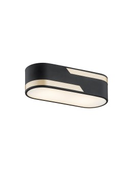 Argon TONI plafon 2 pł. 2x15W (max) mleczny czarny struktura ze złotym paskiem 904