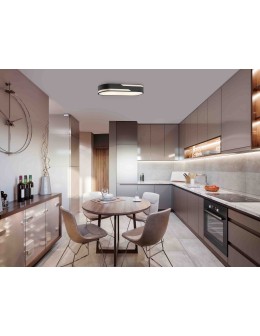 Argon TONI plafon 2 pł. 2x15W (max) mleczny czarny struktura ze złotym paskiem 904 - produkt 2