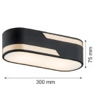 Modern ceiling lamps - Argon TONI plafond 2 fl. 2x15W (max) milky black structure with gold stripe 904 - product 3