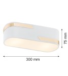 Modern ceiling lamps - Argon TONI plafond 2 fl. 2x15W (max) milky white structure with gold stripe 906 - product 2