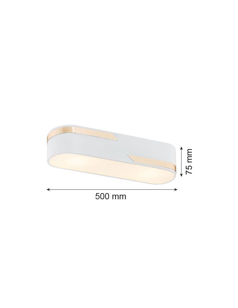 Modern ceiling lamps - Argon TONI plafond 3 fl. 3x15W (max) milky white structure with gold stripe 6003 - product kolory-swiatla.pl 2