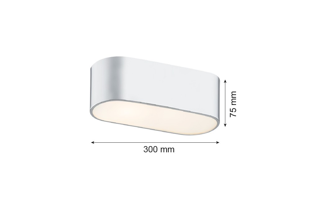 Argon TONI plafon 2 pł. 2x15W (max) mleczny chrom 907