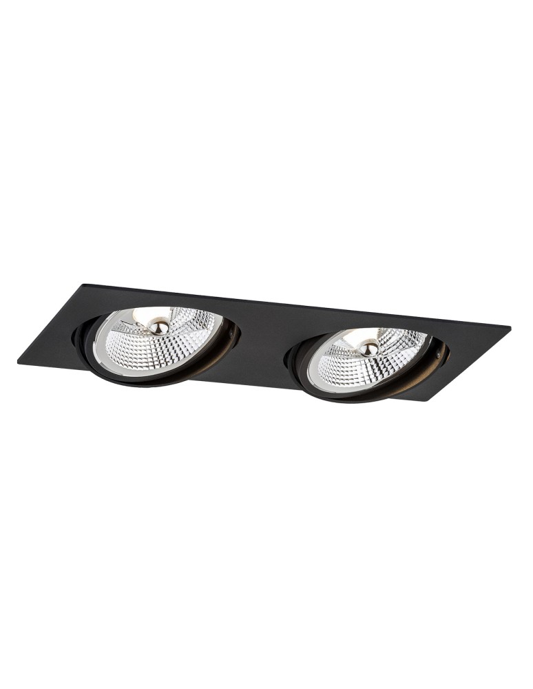 Square flush-mounted lamps - Argon OLIMP PLUS 2 fl. ceiling luminaire 2x12W (max) black structure 1047 BZ - product kolory-swiatla.pl 1
