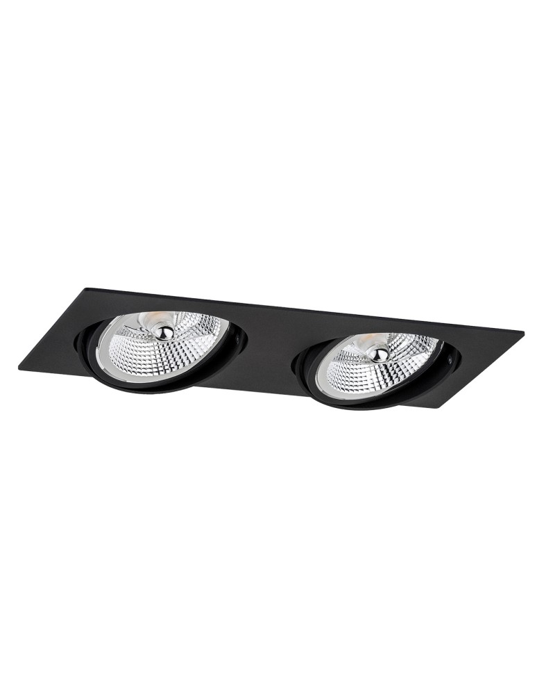 Square flush-mounted lamps - Argon OLIMP PLUS 2 fl. ceiling luminaire 2x12W (max) black structure 1047 BZ - product kolory-swiatla.pl 2