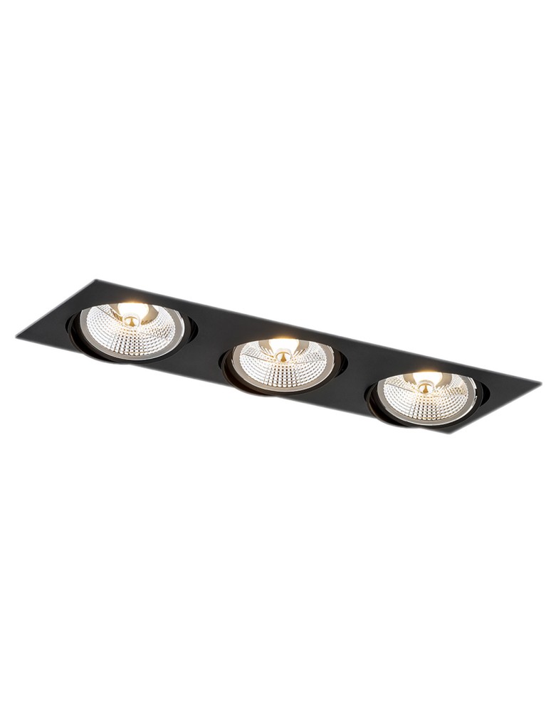 Square flush-mounted lamps - Argon OLIMP PLUS ceiling luminaire 3 fl. 3x12W (max) black structure 6116 BZ - product kolory-swiatla.pl 1