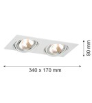 Square flush-mounted lamps - Argon OLIMP 2 fl. ceiling luminaire 2x6W LED (max) white structure 785 - product 3
