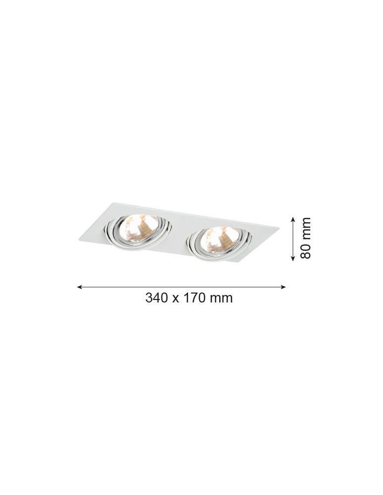 Square flush-mounted lamps - Argon OLIMP 2 fl. ceiling luminaire 2x6W LED (max) white structure 785 - product kolory-swiatla.pl 3