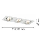 Square flush-mounted lamps - Argon OLIMP 3 fl. ceiling light fixture 3x6W LED (max) white structure 1327 - product 2