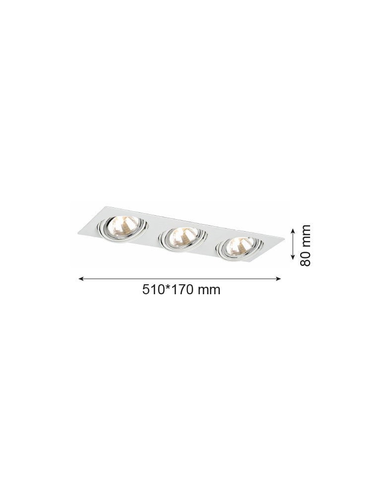 Square flush-mounted lamps - Argon OLIMP 3 fl. ceiling light fixture 3x6W LED (max) white structure 1327 - product kolory-swiatla.pl 2