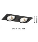 Argon OLIMP oprawa stropowa 2 pł. 2x6W LED (max) czarny struktura 787